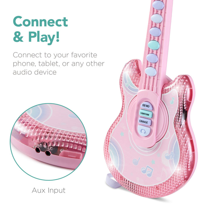 Jouet de guitare pour enfants avec microphone et support - 19 pouces