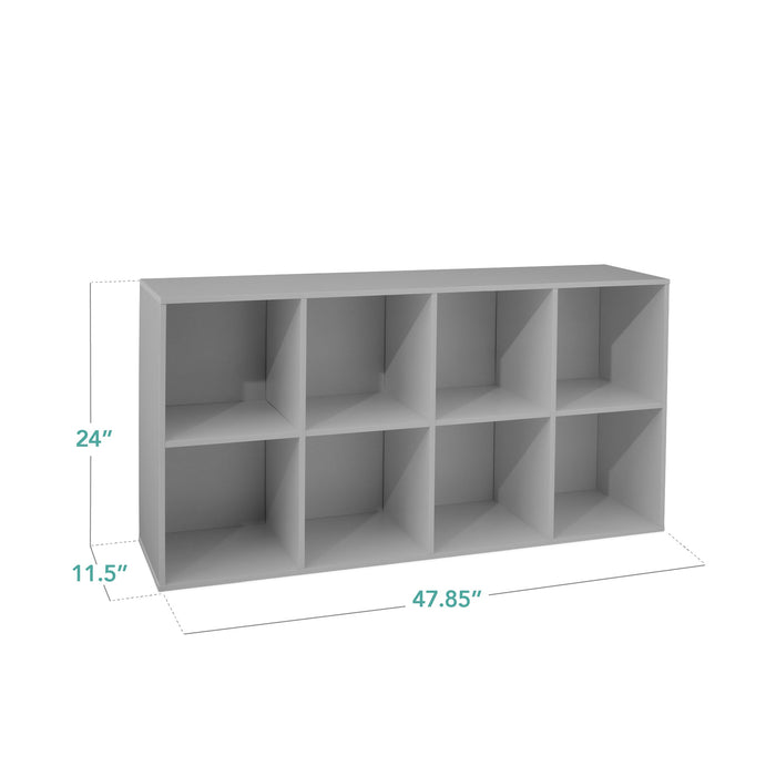 Bibliothèque à 8 cubes, présentoir de rangement de 11 pouces avec panneaux amovibles, personnalisable