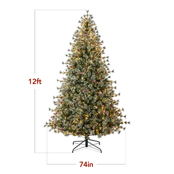 Pre-Lit Premium Semi-Flocked Cashmere Christmas Tree