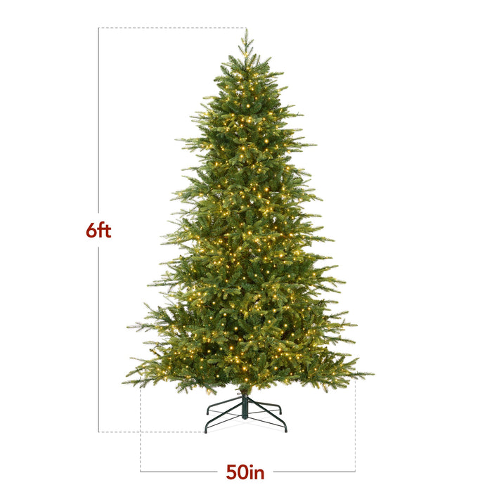 Pre-Lit Artificial Full Aspen Christmas Tree w/ 2-in-1 Twinkling Micro LEDs