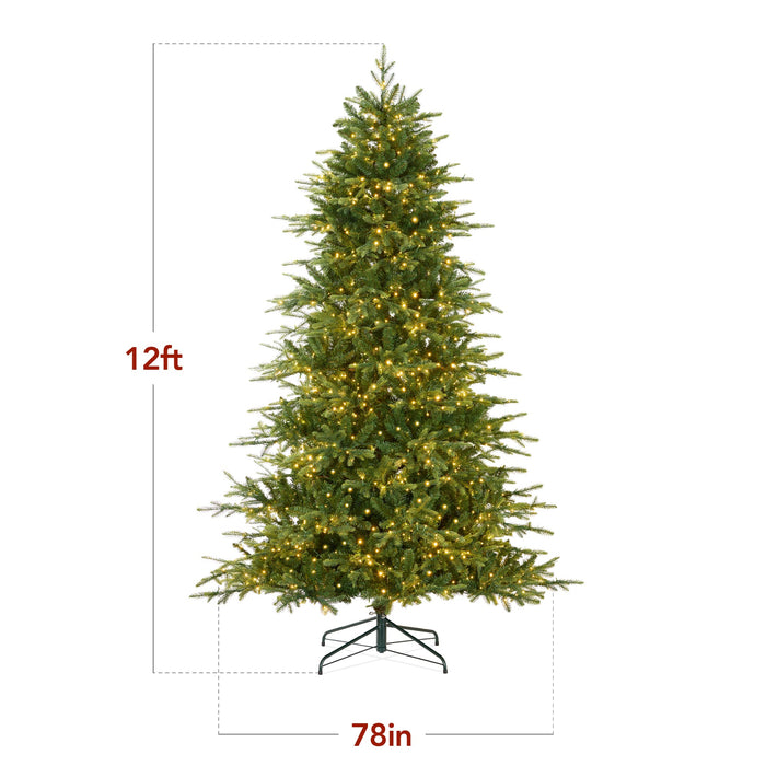 Pre-Lit Artificial Full Aspen Christmas Tree w/ 2-in-1 Twinkling Micro LEDs