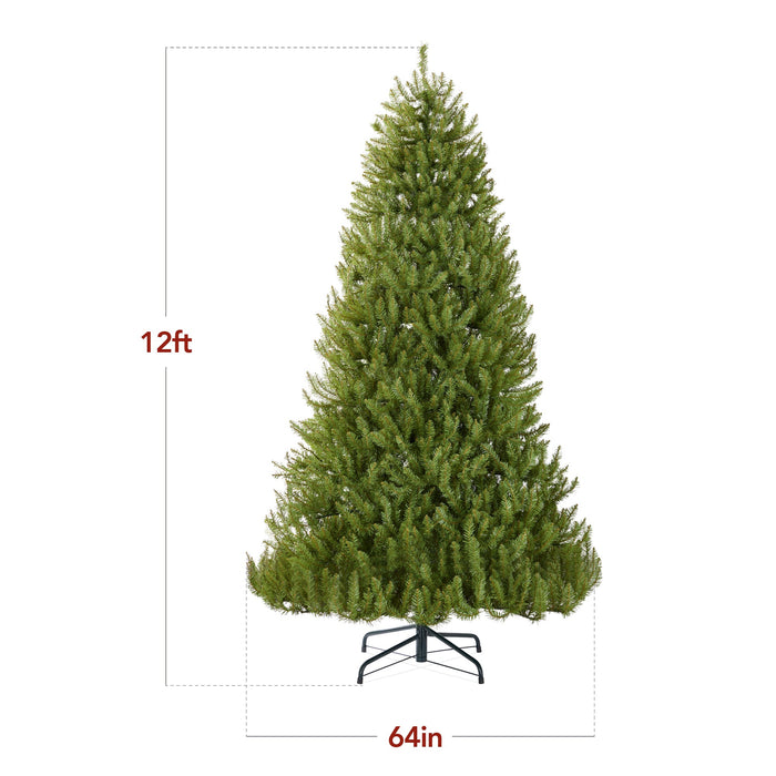 Premium Artificial Nordic Fir Hinged Christmas Tree w/ Foldable Metal Base