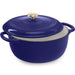 Cast-Iron Dutch Oven Kitchen Cookware w/ Enamel, Handles - 6qt