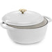 Cast-Iron Dutch Oven Kitchen Cookware w/ Enamel, Handles - 6qt