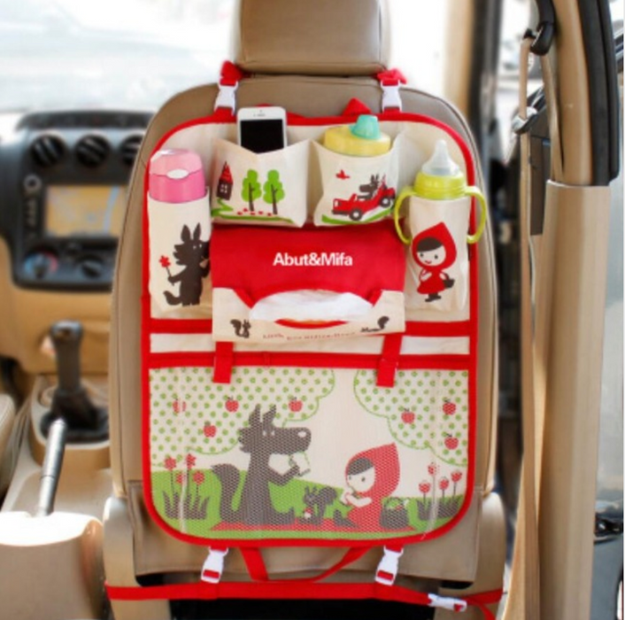 Children's Car Organizer with Tablet and Bottle Holder, Practical Design