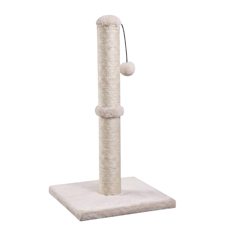 Cat Scratching Post with Sisal Covered Surface and Hanging Ball Toy