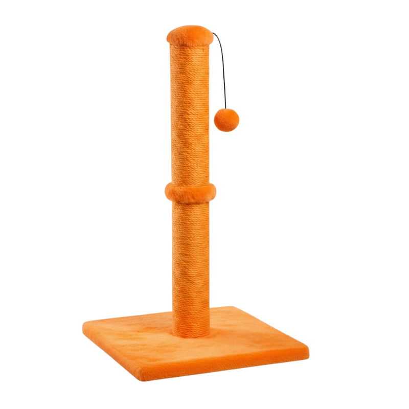 Cat Scratching Post with Sisal Covered Surface and Hanging Ball Toy