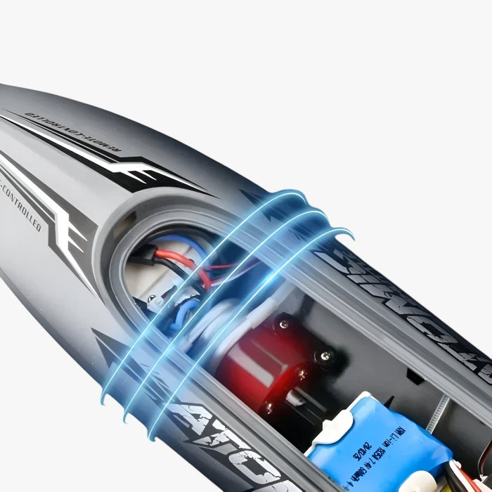 High-Speed RC Racing Boat, Water-Cooled with Auto-Reset Function
