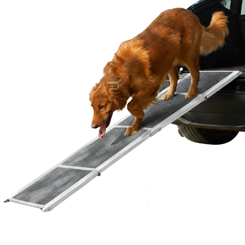 Dog Car Ramp 71 Inch Folding Aluminum Ramp with Anti-Slip Rug Surface
