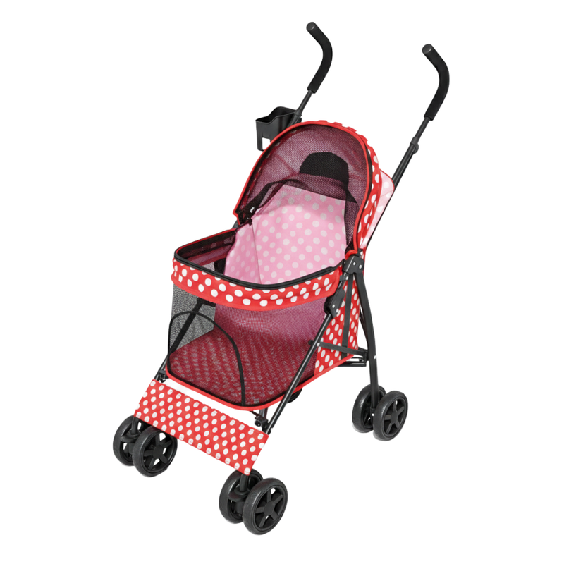 Small/Medium Pet Stroller with 4 Wheels, Sun Cover, Rear Pocket