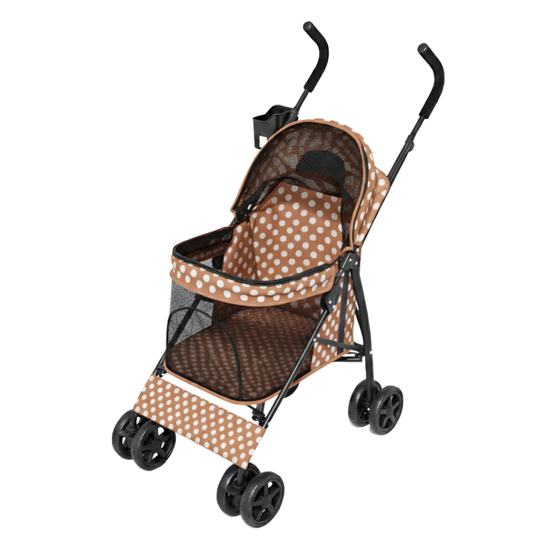 Small/Medium Pet Stroller with 4 Wheels, Sun Cover, Rear Pocket