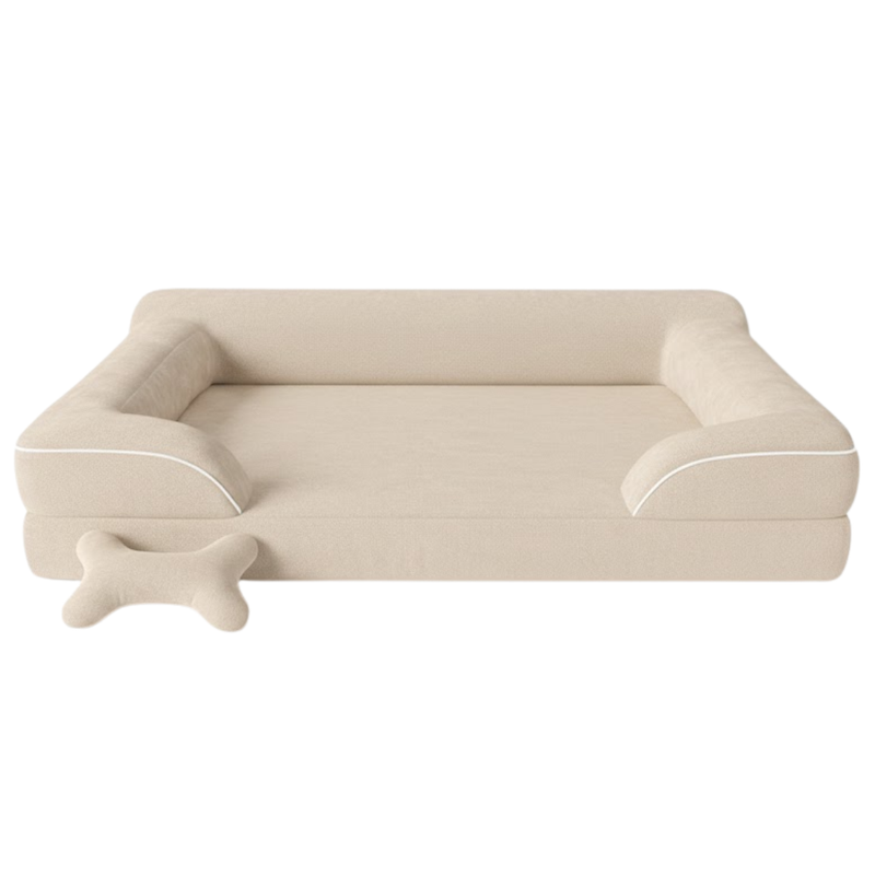 Pet Sofa Couch Bed with Memory Foam Cushion and Washable Cover