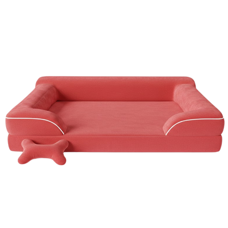 Pet Sofa Couch Bed with Memory Foam Cushion and Washable Cover