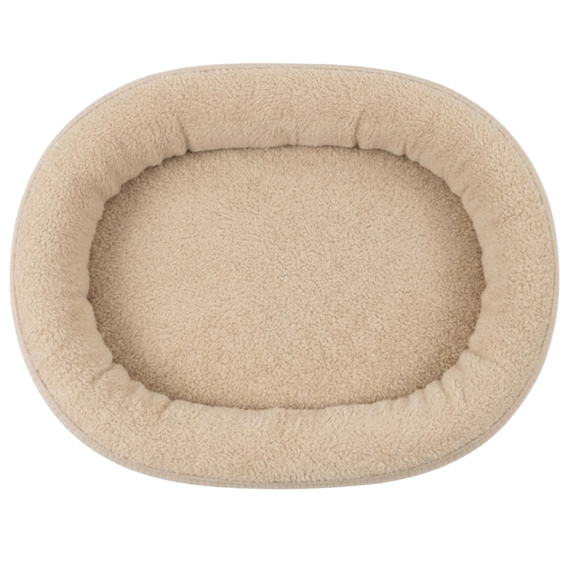 Pet Bed with Raised Bolster Edges and Zippered Removable Cover