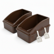 Stainless Steel Cat Litter Box Set With High Walls And Scoop, 2 Pack