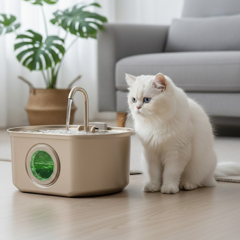 Stainless Steel Pet Water Fountain 3.2L, Automatic Dispenser