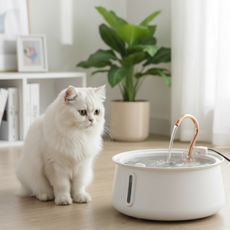 Stainless Steel Pet Water Fountain with Quiet Pump, 4L Capacity