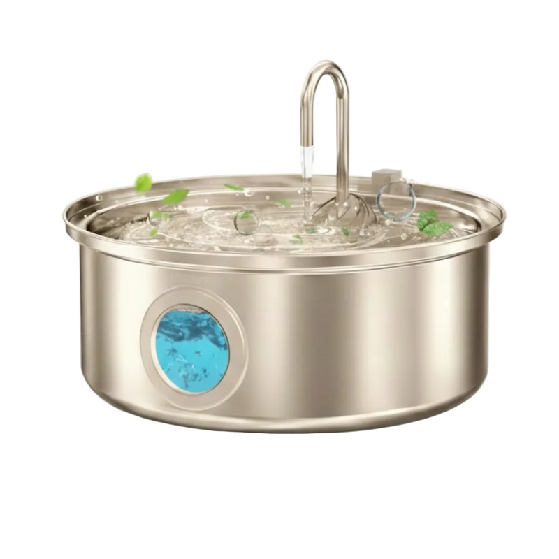 Stainless Steel Pet Water Fountain with Visual Level, 7L Capacity