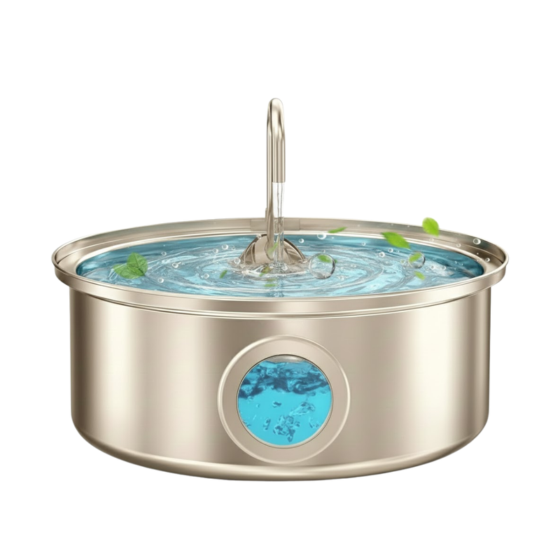 Stainless Steel Pet Water Fountain with Visual Level, 7L Capacity
