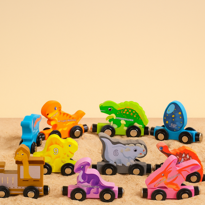 Colorful Wooden Train Set, Shape Learning