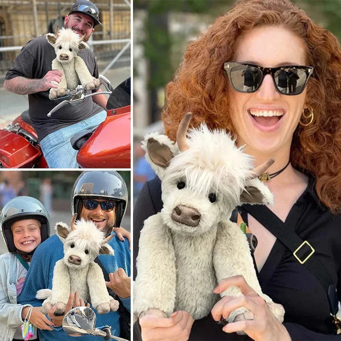 Highland Cow Decorative Figure with Flowers