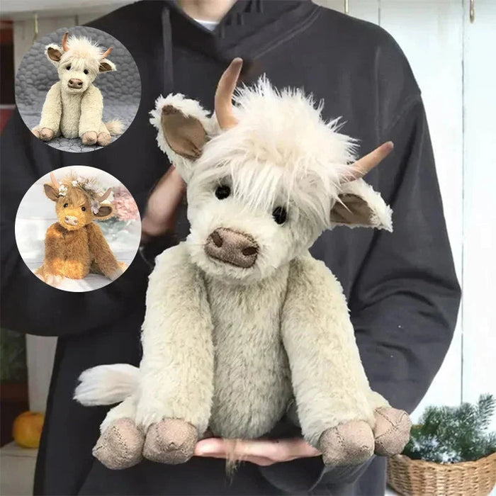 Highland Cow Decorative Figure with Flowers