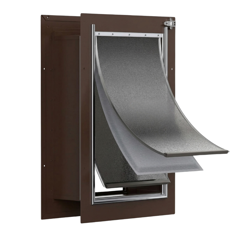 Wall Pet Door for Cats and Dogs with 3 Flaps Telescoping Tunnel