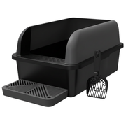 XL Cat Litter Box with Stainless Steel Pan, High Sides, Scoop