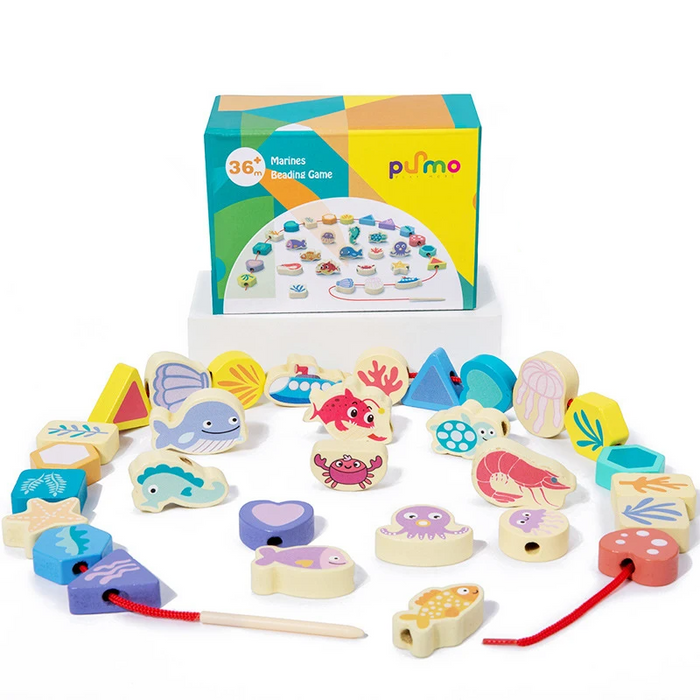 Colorful Bead Stacking Game, Engaging Threading Activity