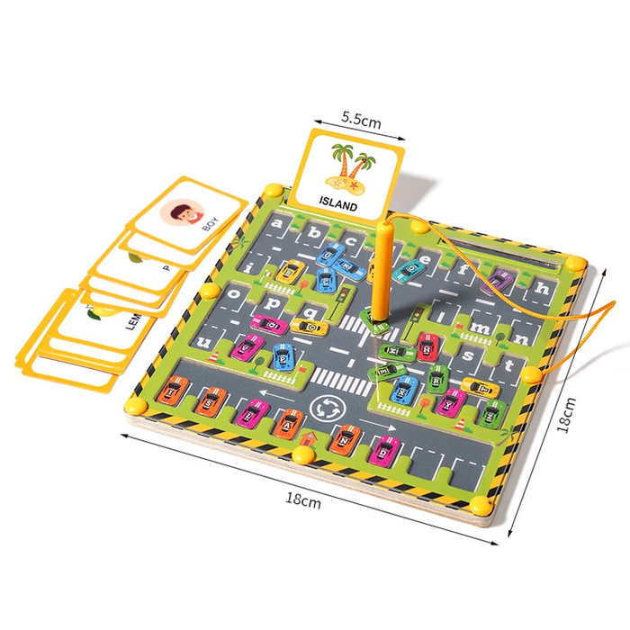 Interactive Wooden Puzzle, Magnetic Sorting Balls