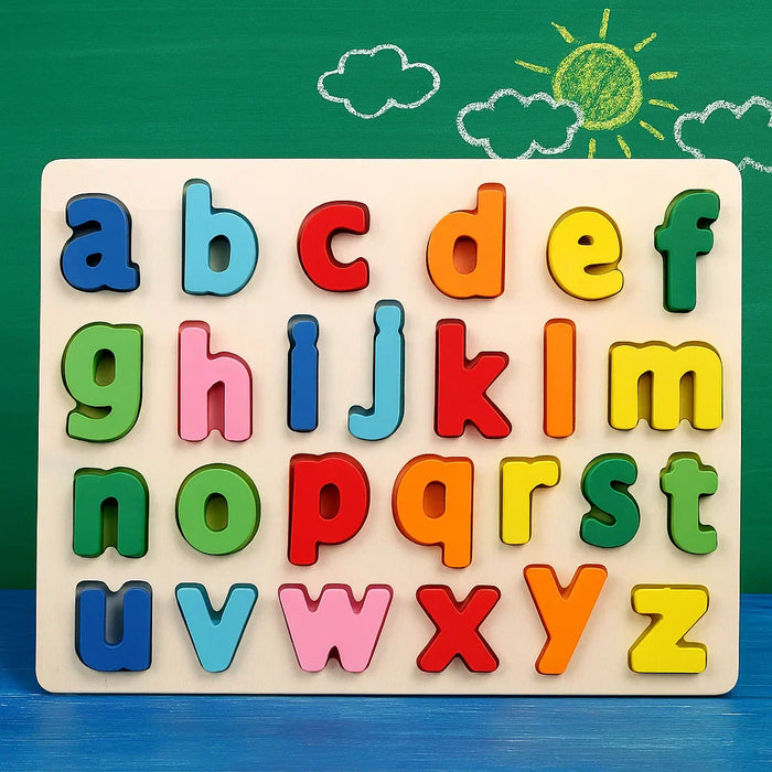 Colorful Wooden Educational Toy, Engaging 3D Letter Puzzle