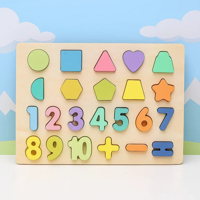 Colorful Wooden Educational Toy, Engaging 3D Letter Puzzle