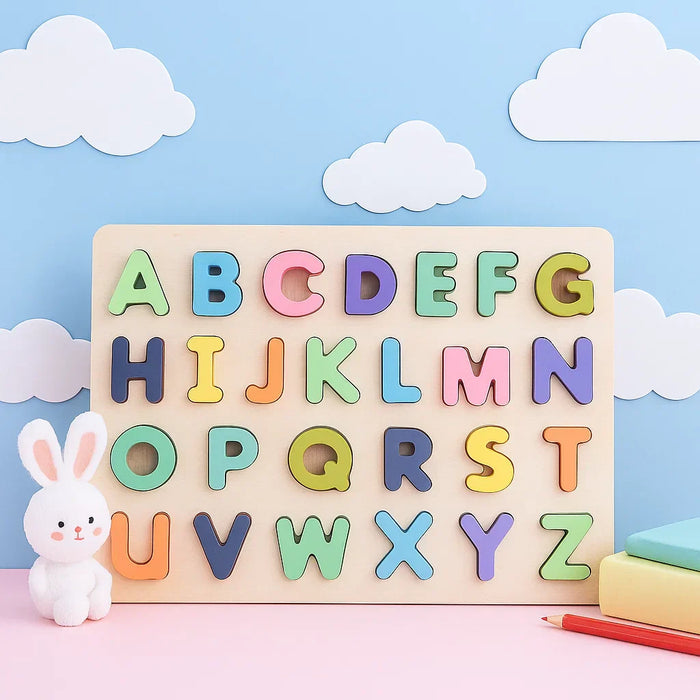 Colorful Wooden Educational Toy, Engaging 3D Letter Puzzle