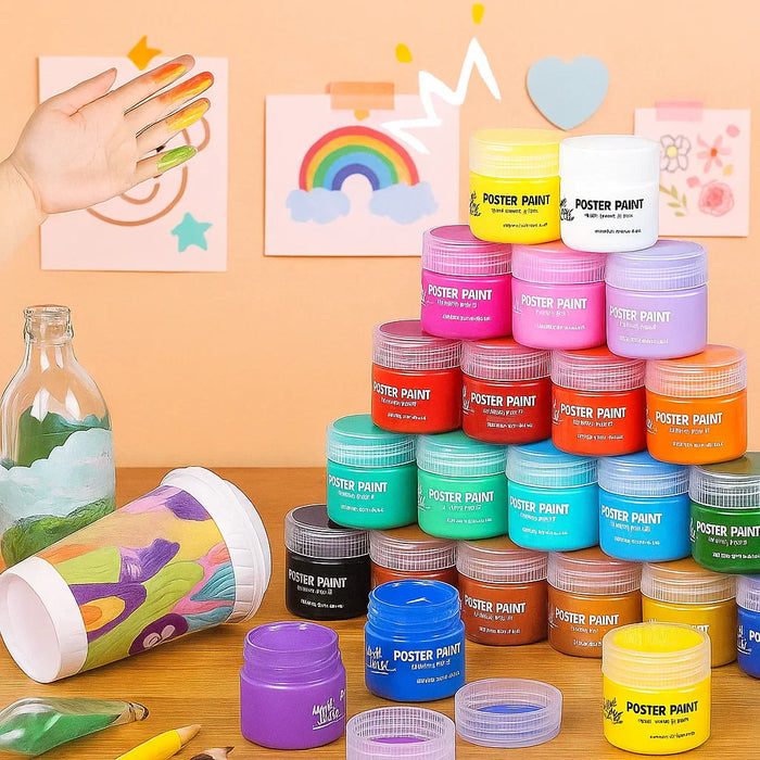 Vibrant Finger Paint and Gouache Set, Creative Experience