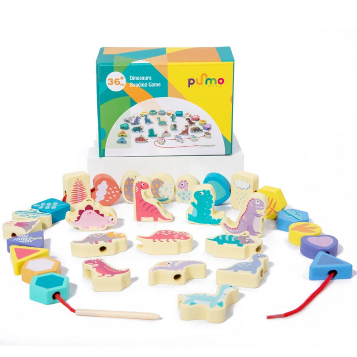 Colorful Bead Stacking Game, Engaging Threading Activity