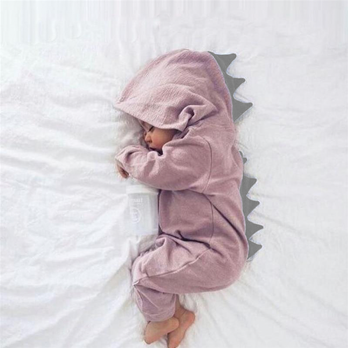 Adorable Baby Onesie, Dinosaur Hooded Design