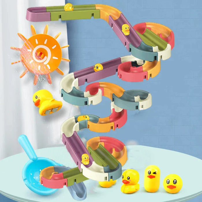 Colorful Toy Ducks Water Slide, Fun Adventure