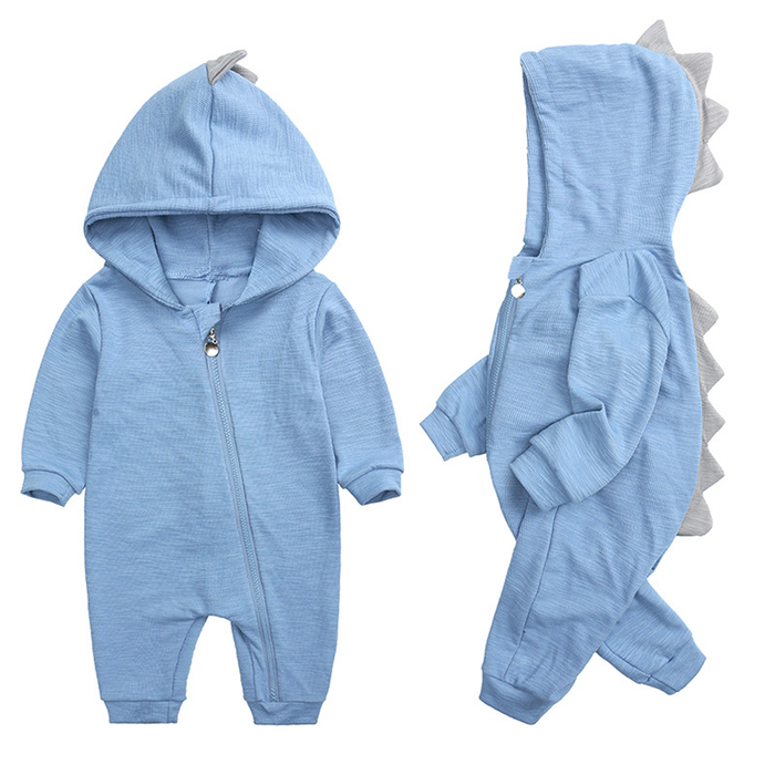 Adorable Baby Onesie, Dinosaur Hooded Design