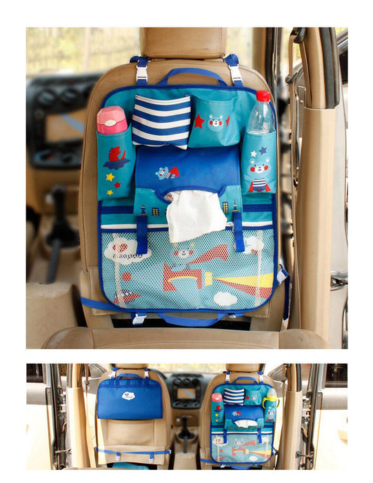 Children's Car Organizer with Tablet and Bottle Holder, Practical Design