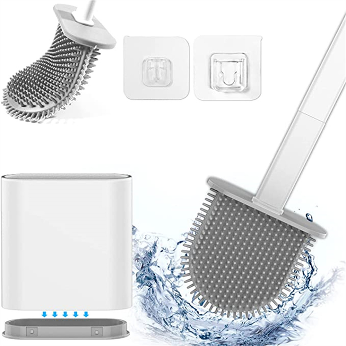 Durable Silicone Toilet Brush, Easy-Clean Design