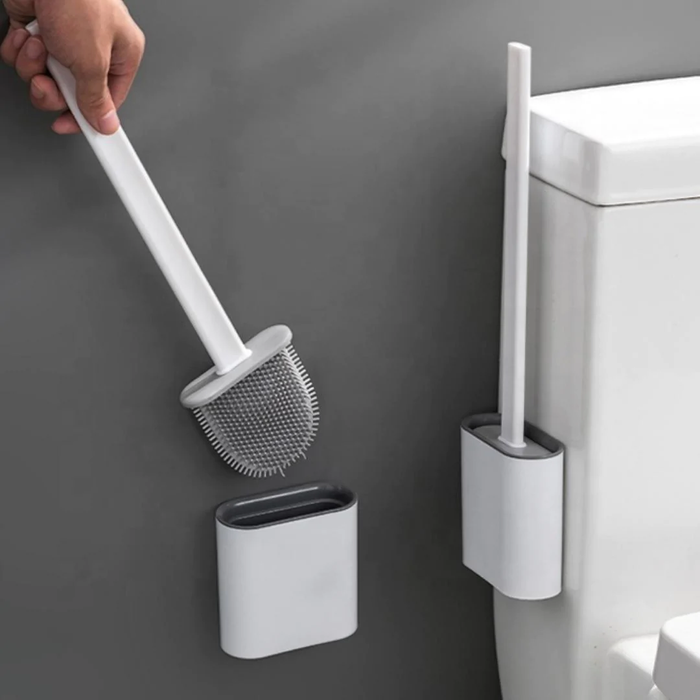 Durable Silicone Toilet Brush, Easy-Clean Design