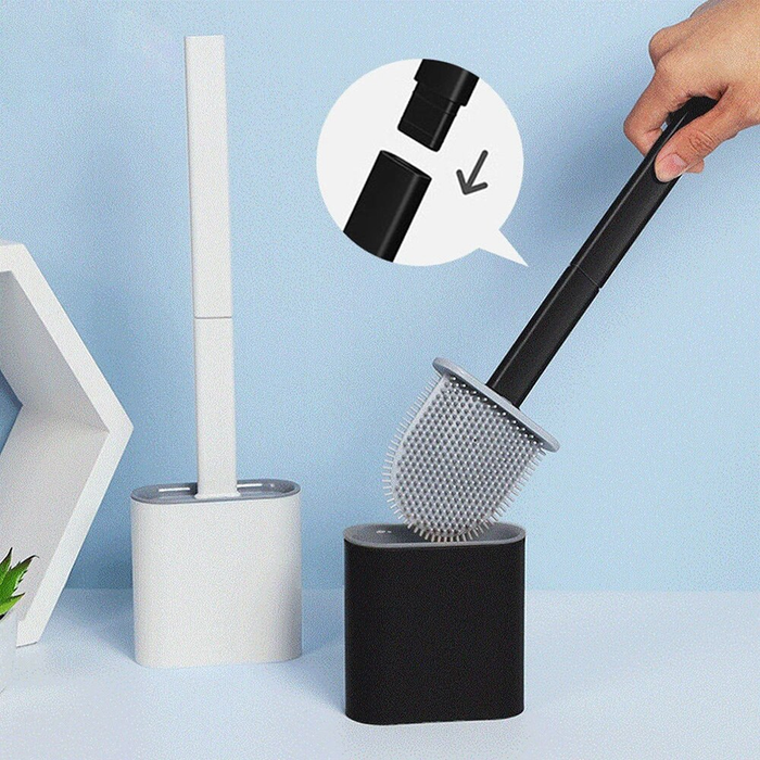 Durable Silicone Toilet Brush, Easy-Clean Design