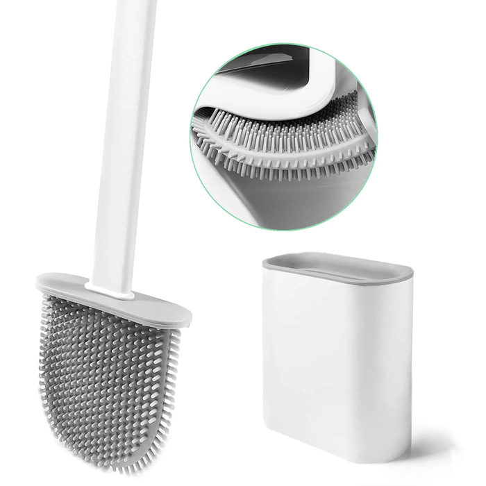 Durable Silicone Toilet Brush, Easy-Clean Design