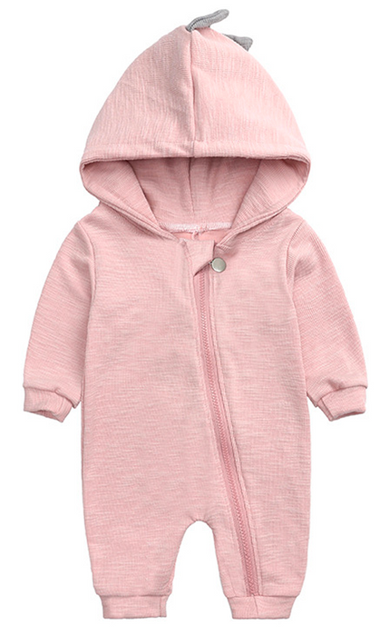 Adorable Baby Onesie, Dinosaur Hooded Design