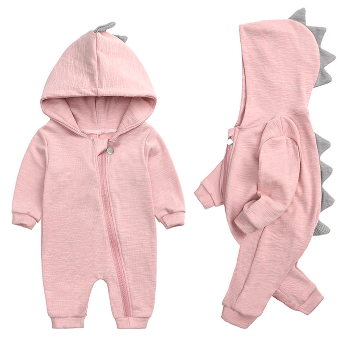 Adorable Baby Onesie, Dinosaur Hooded Design