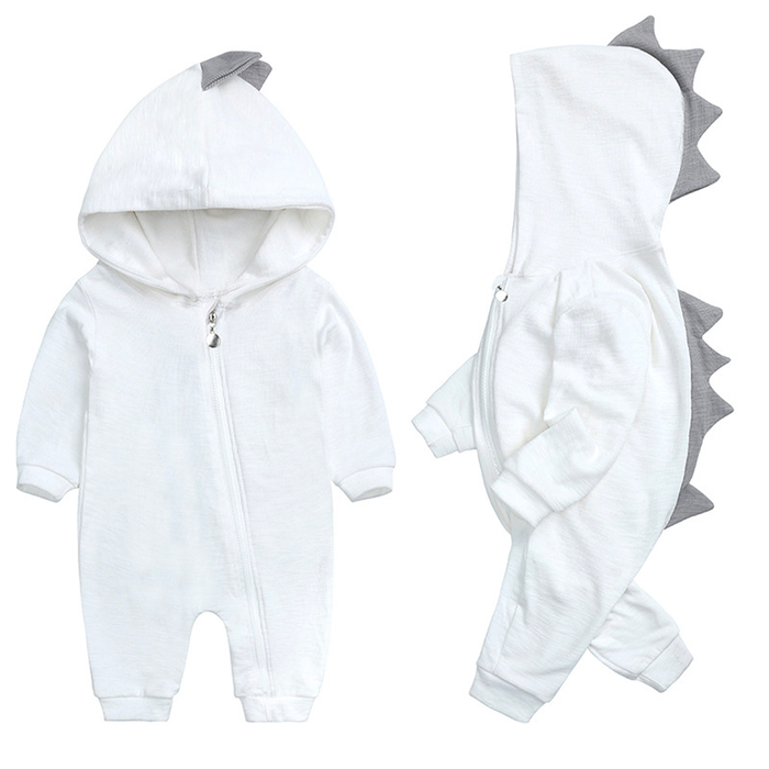 Adorable Baby Onesie, Dinosaur Hooded Design
