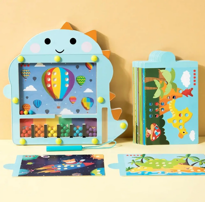 Interactive Wooden Puzzle, Magnetic Sorting Balls