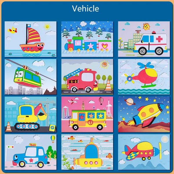 Vibrant 3D Sticker Set, Fantasy Animal Designs