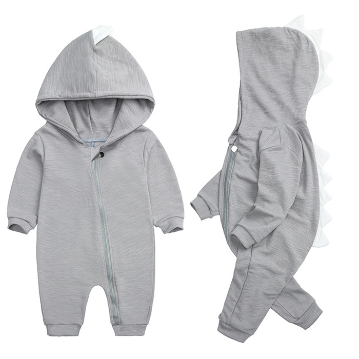 Adorable Baby Onesie, Dinosaur Hooded Design