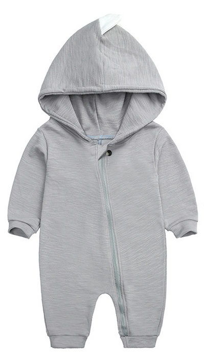 Adorable Baby Onesie, Dinosaur Hooded Design